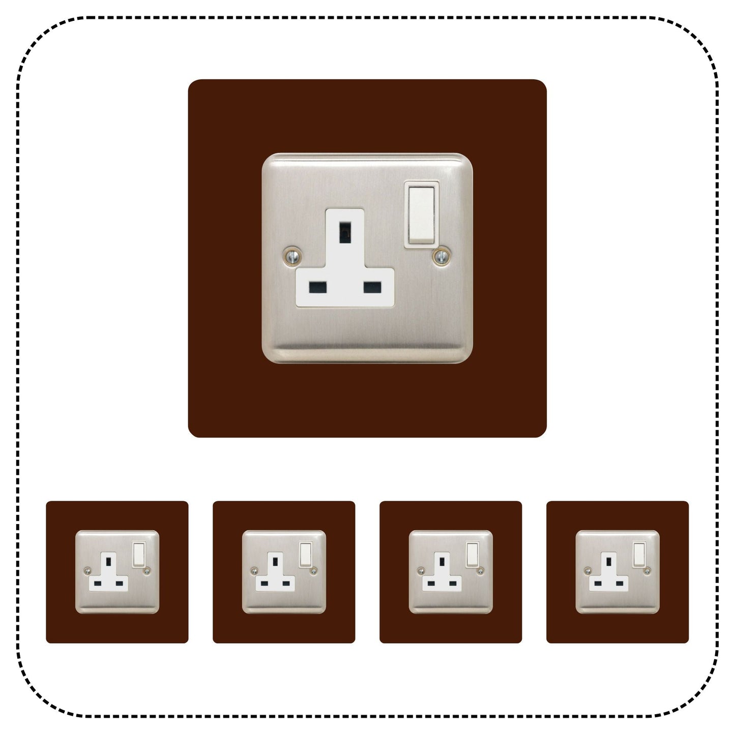 Set of 5 Single Socket Surround, square