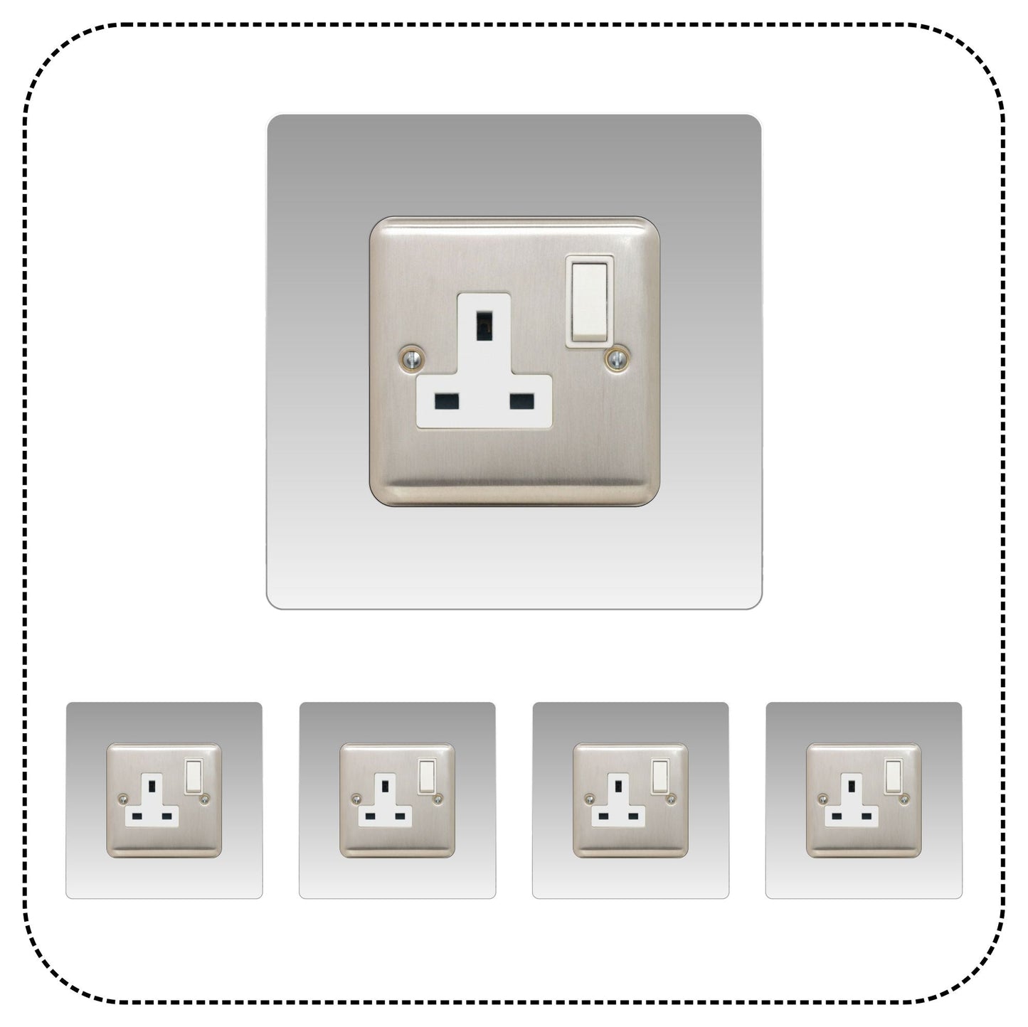 Set of 5 Single Socket Surround, square