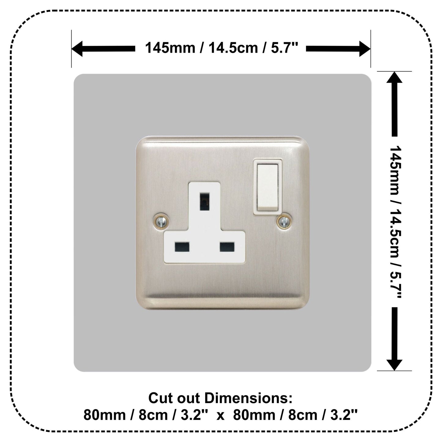 Set of 5 Single Socket Surround, square