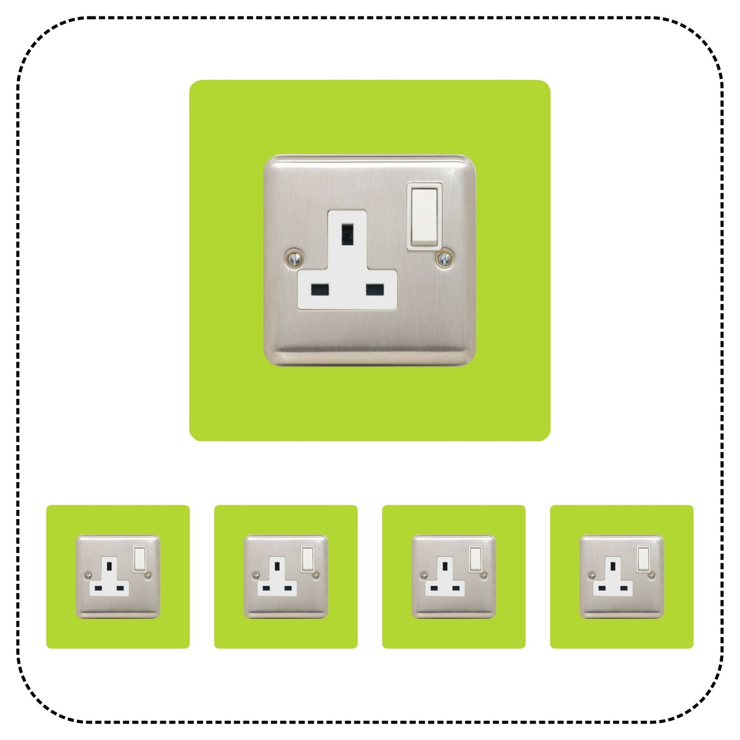 Set of 5 Single Socket Surround, square