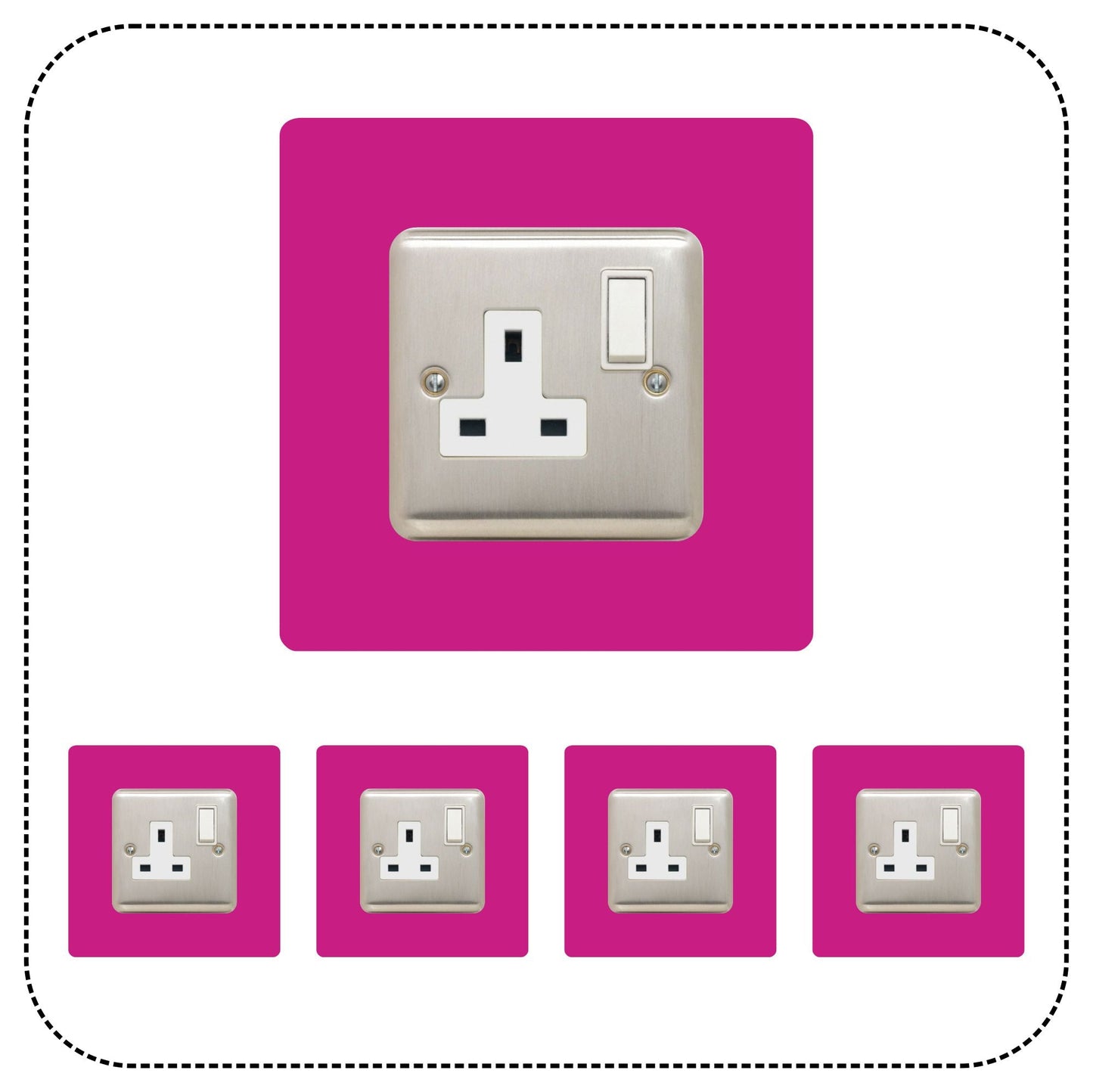 Set of 5 Single Socket Surround, square