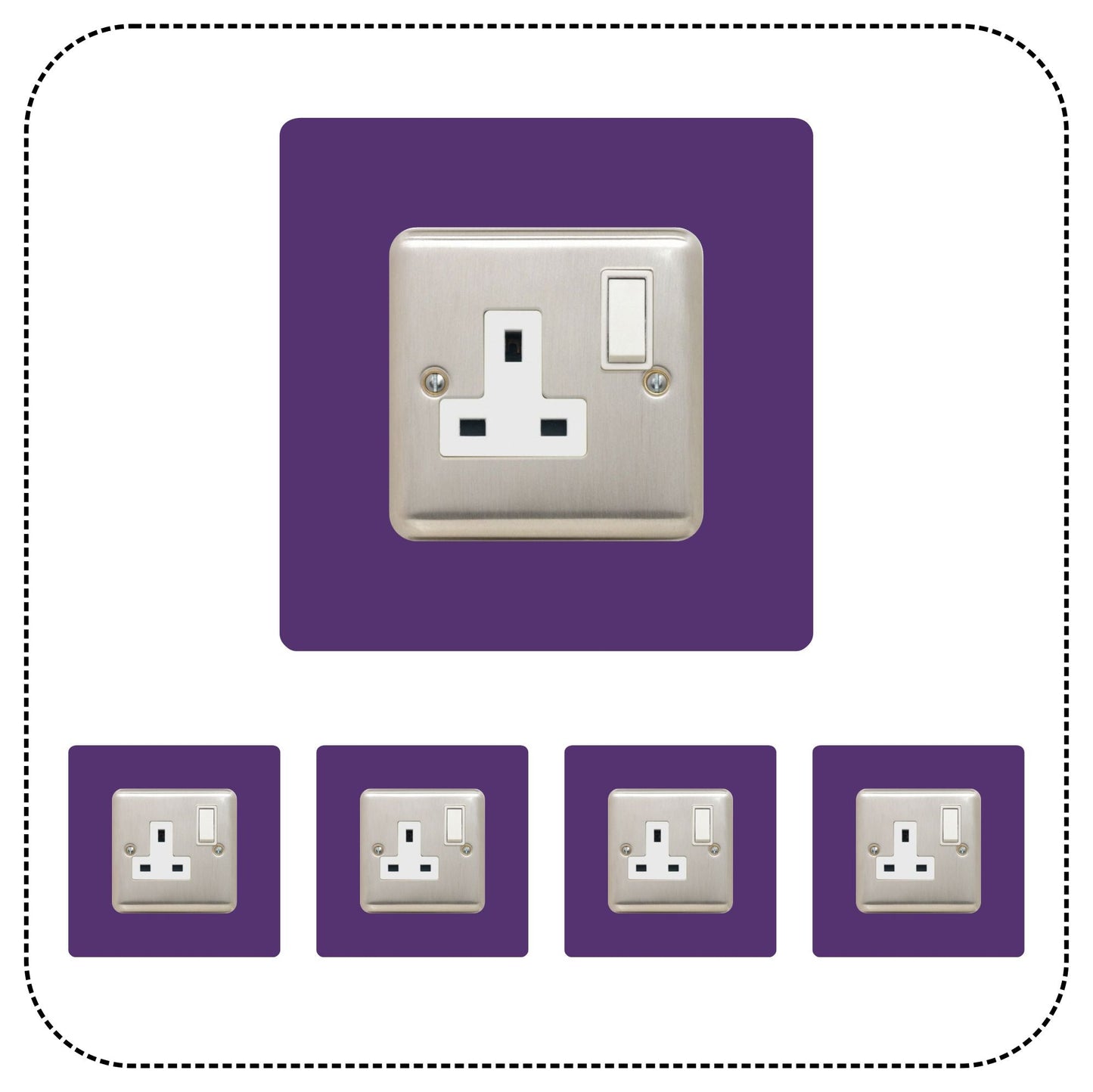Set of 5 Single Socket Surround, square