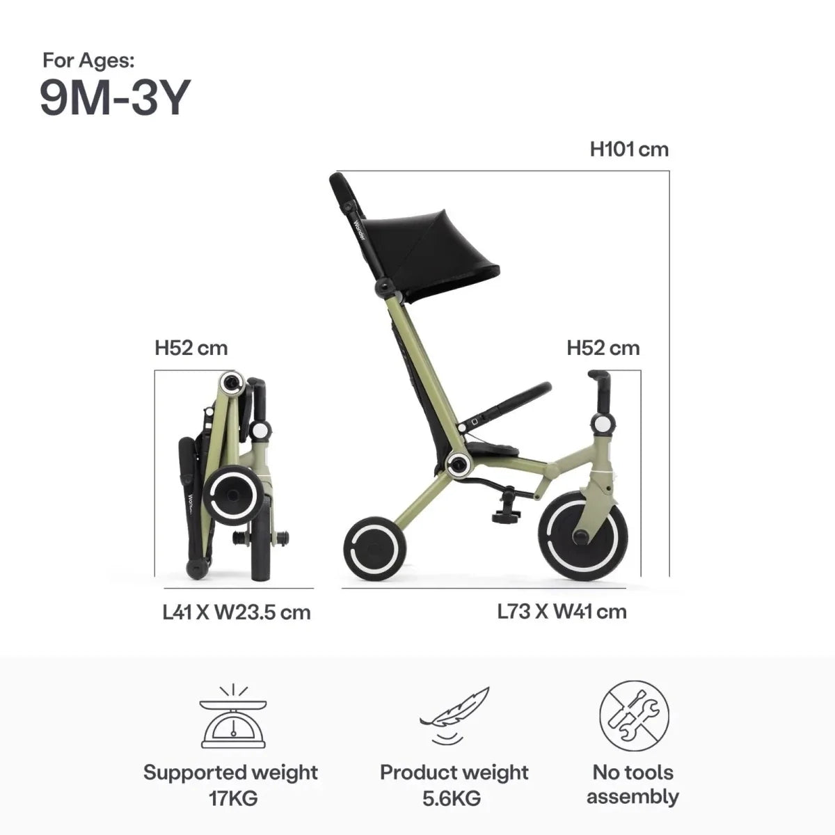 smarTrike Wonder Trike - Olive