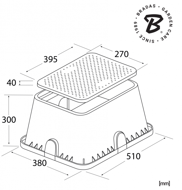 Standard Valve Box, 51x38cm Drip Irrigation Fitting Pipe and Water Fitting