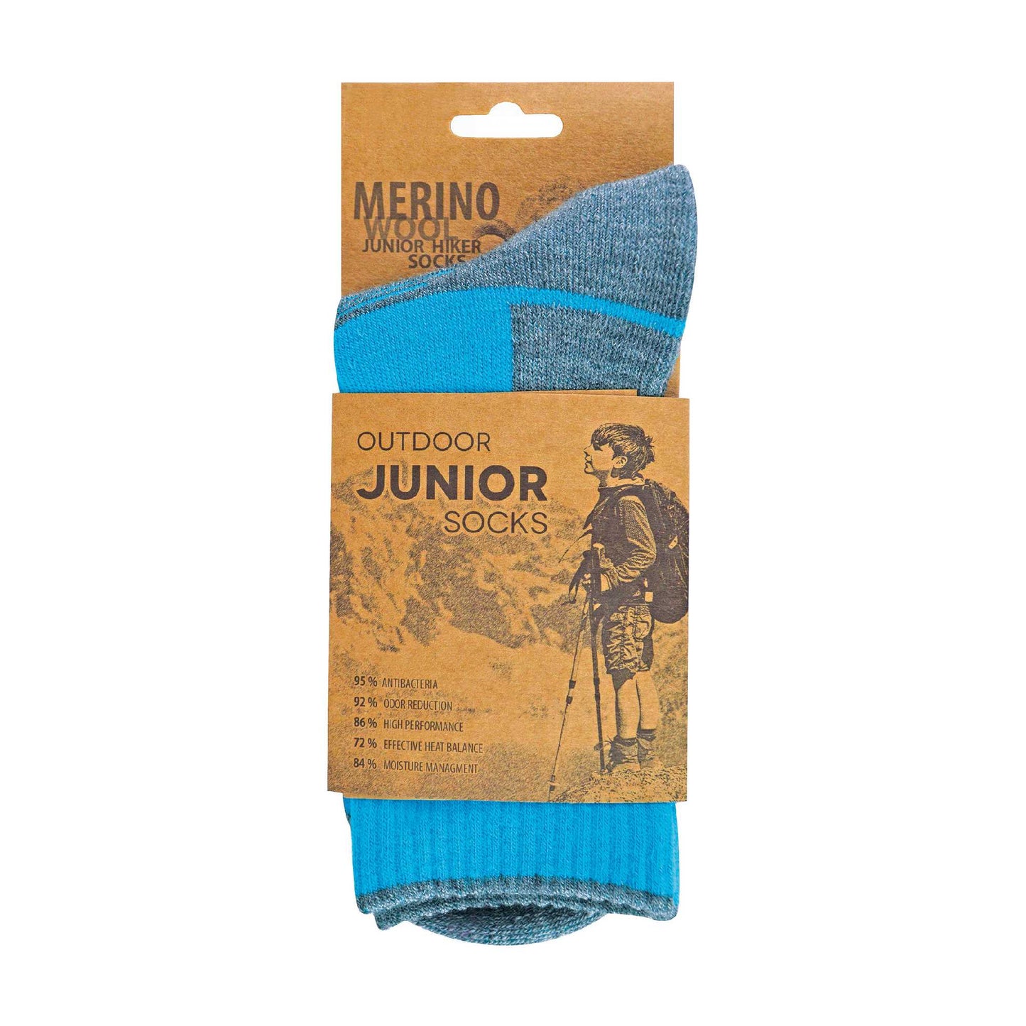 1 Pack Kids Merino Wool Hiking Socks (3 Sizes)