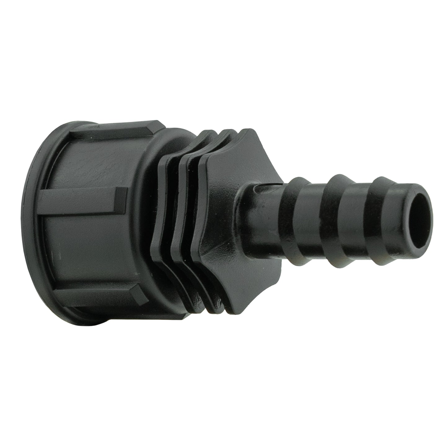 IBC 2 S60X6 Cap with In-Line BSPM Valve and 16mm Barbed Straight Water Connector