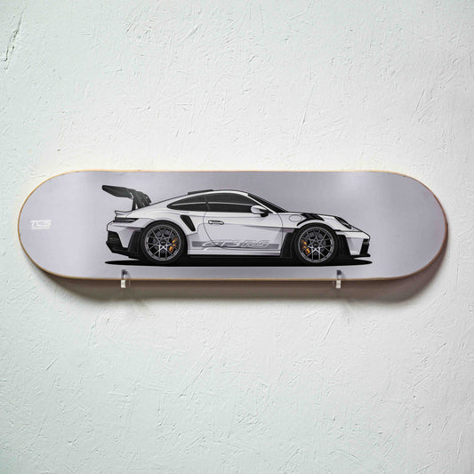 Porsche 911 GT3 RS Skate Deck Wall Art - White