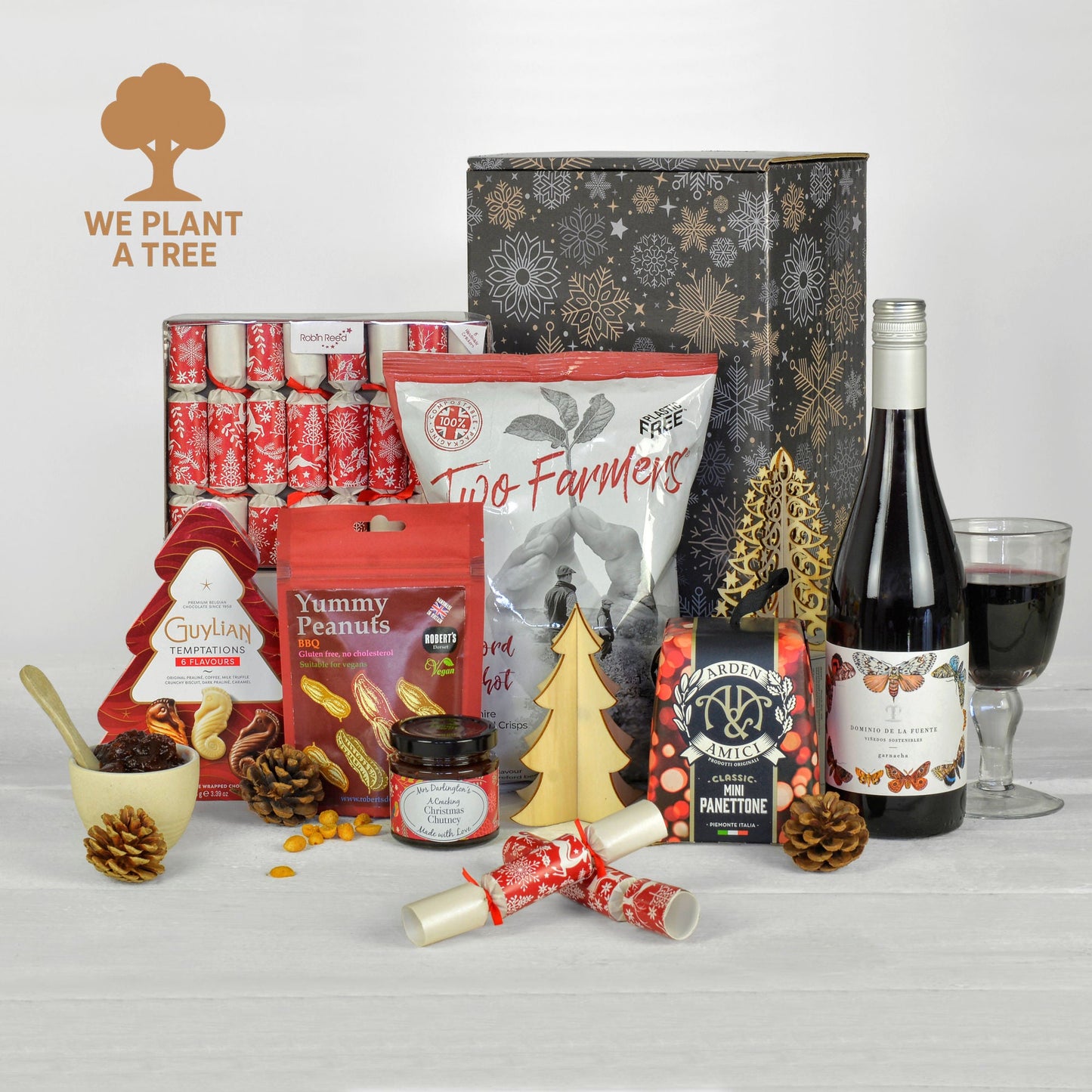 Sustainable Christmas Gift Box with Wine