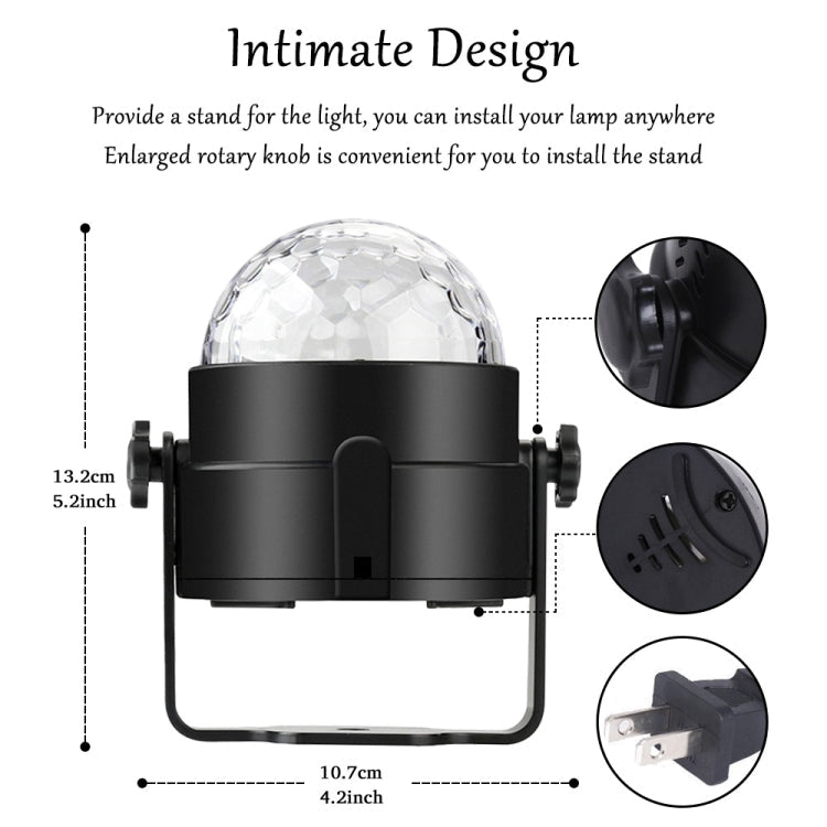 YouOKLight YK2278 3W Sound Activated Party DJ Lighting RBG Disco Ball Strobe Lamp Stage Par Light with 7 Modes, Without Remote Control