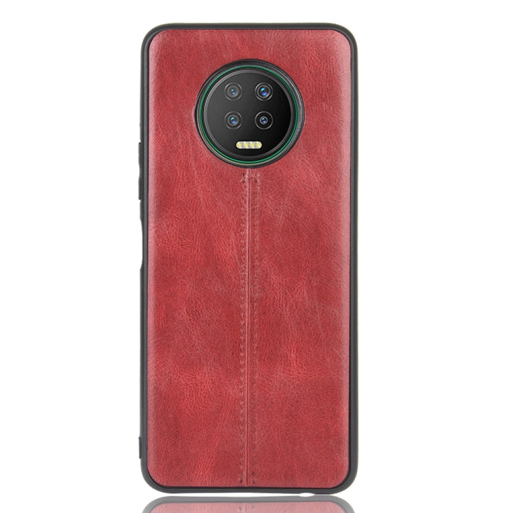For Infinix Note 7  Shockproof Sewing Cow Pattern Skin Texture PC + PU + TPU Case(Red)