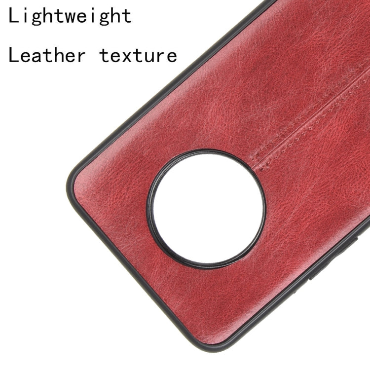 For Infinix Note 7  Shockproof Sewing Cow Pattern Skin Texture PC + PU + TPU Case(Red)