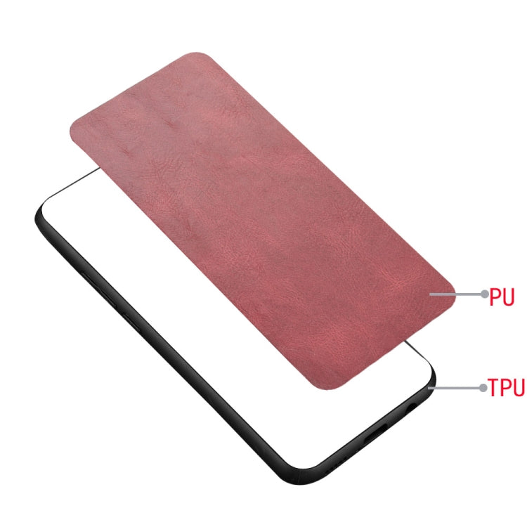 For Infinix Note 7  Shockproof Sewing Cow Pattern Skin Texture PC + PU + TPU Case(Red)