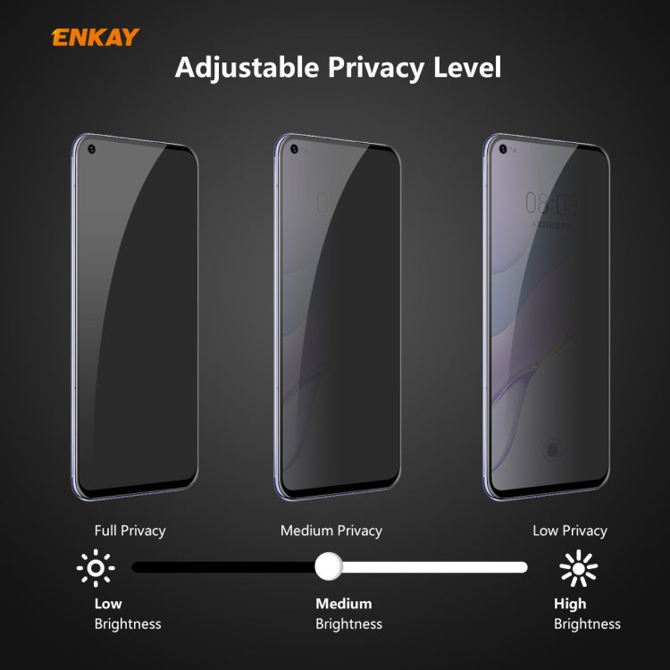 For Huawei Honor 30 ENKAY Hat-Prince 0.26mm 9H 6D Privacy Anti-spy Full Screen Tempered Glass Film
