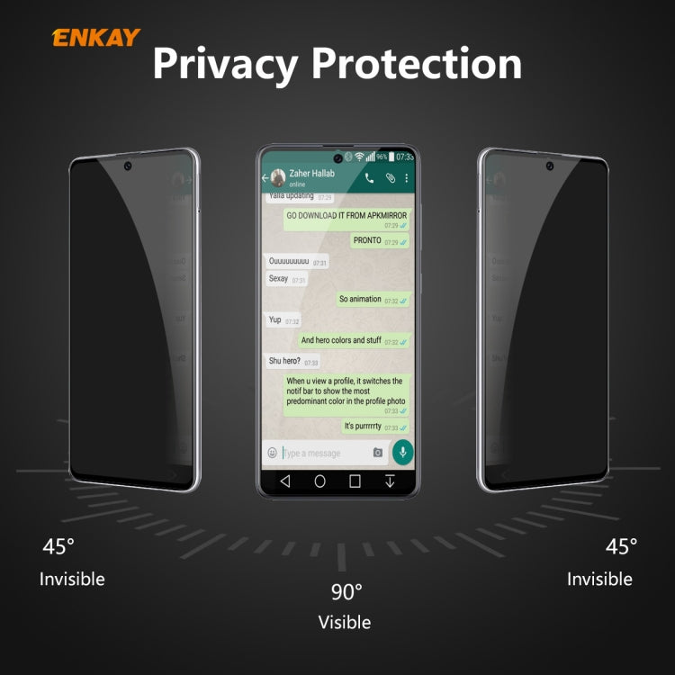 For Samsung Galaxy A71 ENKAY Hat-Prince 0.26mm 9H 6D Privacy Anti-spy Full Screen Tempered Glass Film