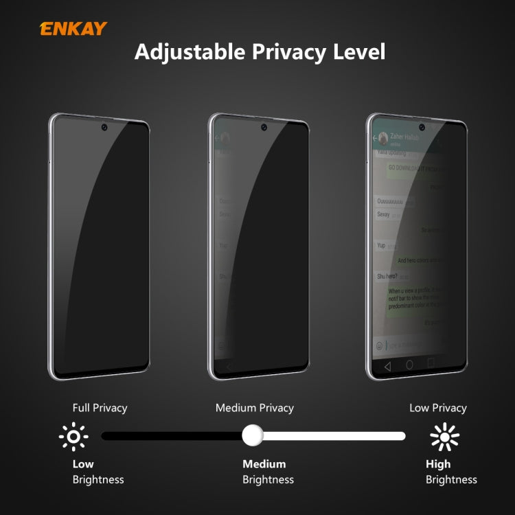 For Samsung Galaxy A71 ENKAY Hat-Prince 0.26mm 9H 6D Privacy Anti-spy Full Screen Tempered Glass Film