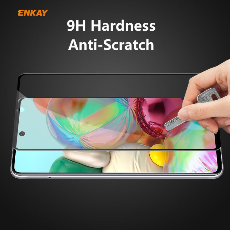 For Samsung Galaxy A71 ENKAY Hat-Prince 0.26mm 9H 6D Privacy Anti-spy Full Screen Tempered Glass Film