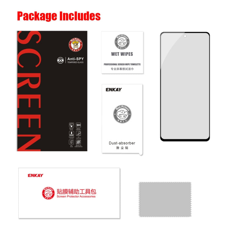 For Samsung Galaxy A51 ENKAY Hat-Prince 0.26mm 9H 6D Privacy Anti-spy Full Screen Tempered Glass Film