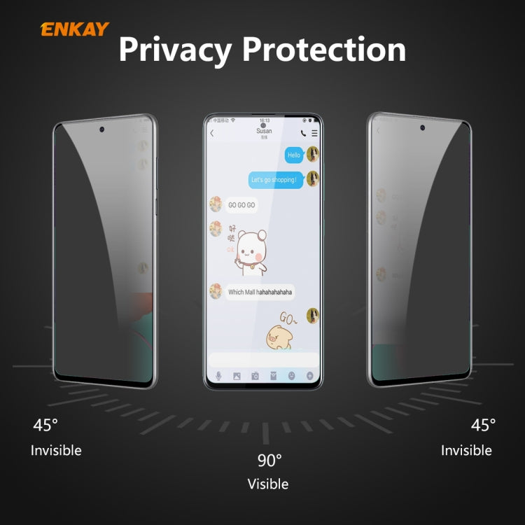 For Samsung Galaxy A51 ENKAY Hat-Prince 0.26mm 9H 6D Privacy Anti-spy Full Screen Tempered Glass Film