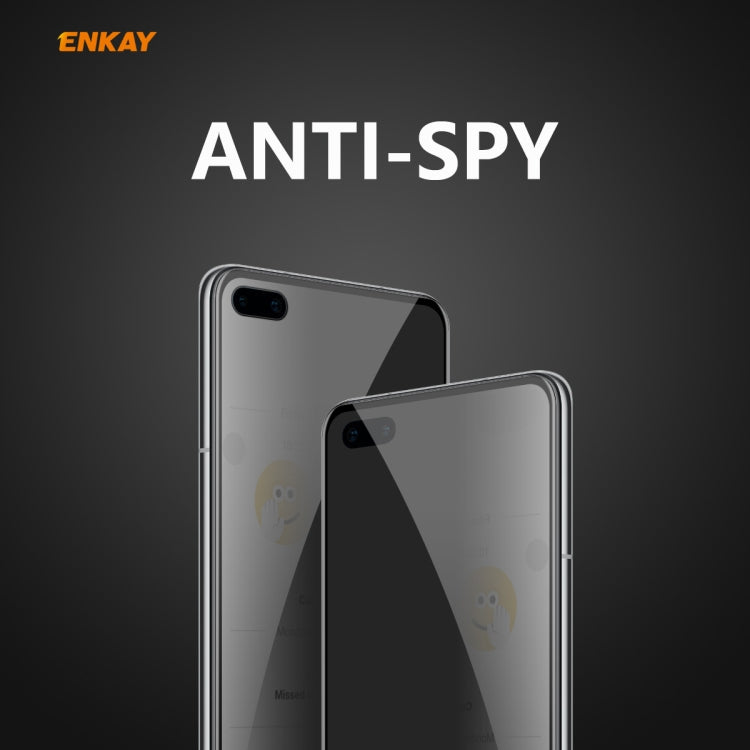 For HUAWEI P40 ENKAY Hat-Prince 0.26mm 9H 6D Privacy Anti-spy Full Screen Tempered Glass Film