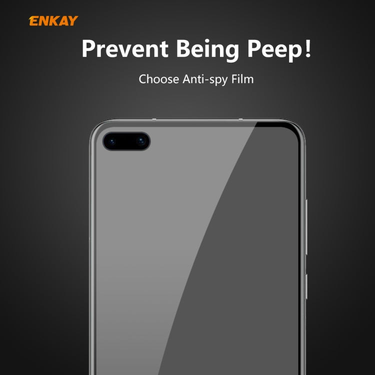 For HUAWEI P40 ENKAY Hat-Prince 0.26mm 9H 6D Privacy Anti-spy Full Screen Tempered Glass Film