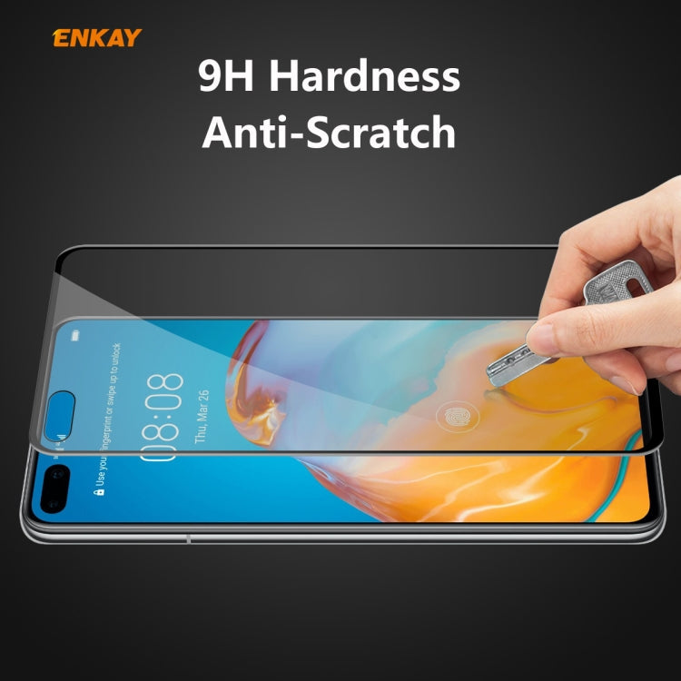 For HUAWEI P40 ENKAY Hat-Prince 0.26mm 9H 6D Privacy Anti-spy Full Screen Tempered Glass Film