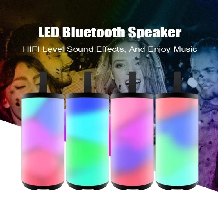 T&G TG169 LED Portable Bluetooth Speaker Outdoor Waterproof Subwoofer 3D Stereo Mini wireless Loudspeaker Support AUX FM TF card(Blue)