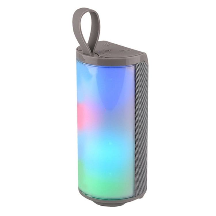 T&G TG169 LED Portable Bluetooth Speaker Outdoor Waterproof Subwoofer 3D Stereo Mini wireless Loudspeaker Support AUX FM TF card(Gray)