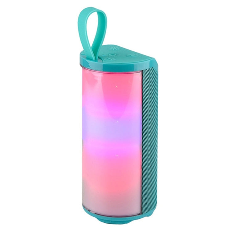 T&G TG169 LED Portable Bluetooth Speaker Outdoor Waterproof Subwoofer 3D Stereo Mini wireless Loudspeaker Support AUX FM TF card(Green)