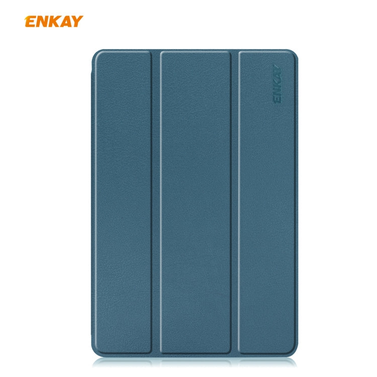 For Samsung Galaxy Tab S6 Lite P610 / P615 / Tab S6 Lite 2022 / P613 / P619 ENKAY Leather Smart Tablet Case with Pen Slot(Grey)