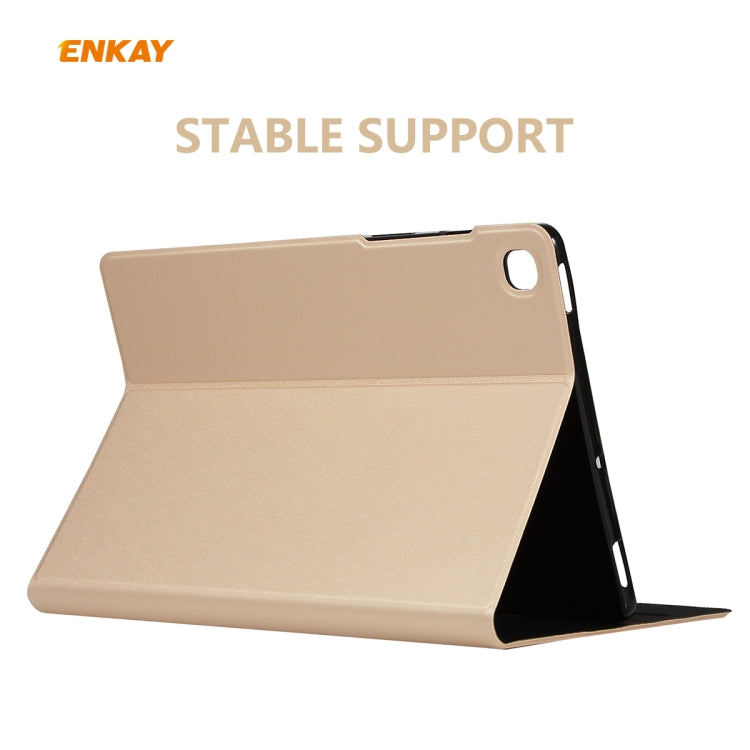 For Samsung Galaxy Tab S6 Lite P610 / P615 / Tab S6 Lite 2022 / P613 / P619 ENKAY Elastic Leather Tablet Case with Holder(Golden)