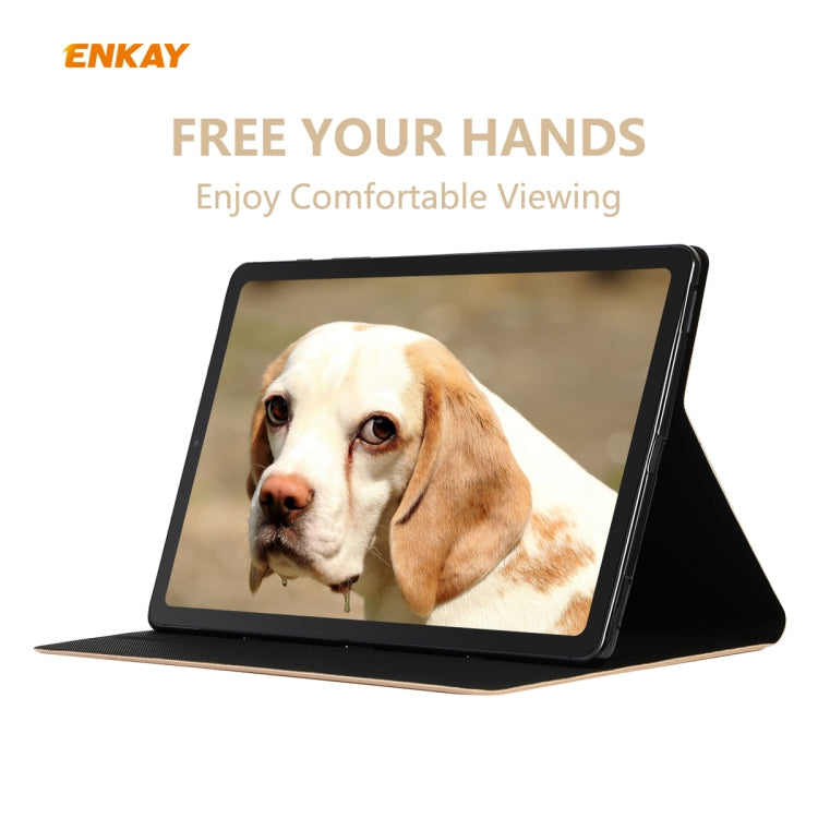 For Samsung Galaxy Tab S6 Lite P610 / P615 / Tab S6 Lite 2022 / P613 / P619 ENKAY Elastic Leather Tablet Case with Holder(Golden)