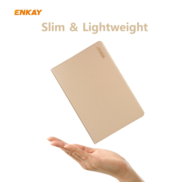 For Samsung Galaxy Tab S6 Lite P610 / P615 / Tab S6 Lite 2022 / P613 / P619 ENKAY Elastic Leather Tablet Case with Holder(Golden)