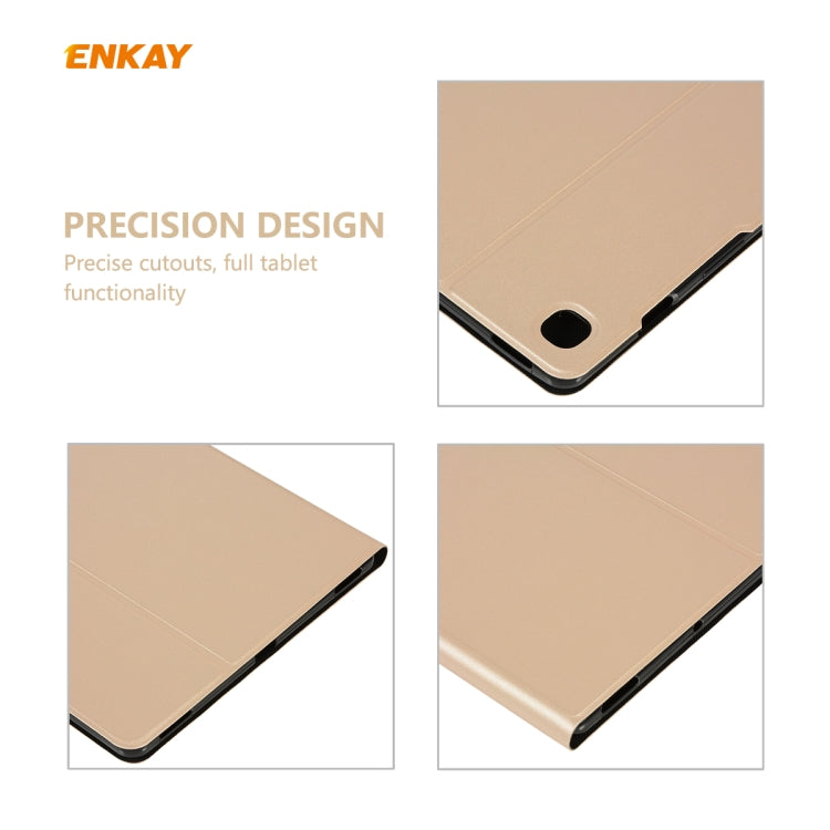 For Samsung Galaxy Tab S6 Lite P610 / P615 / Tab S6 Lite 2022 / P613 / P619 ENKAY Elastic Leather Tablet Case with Holder(Golden)