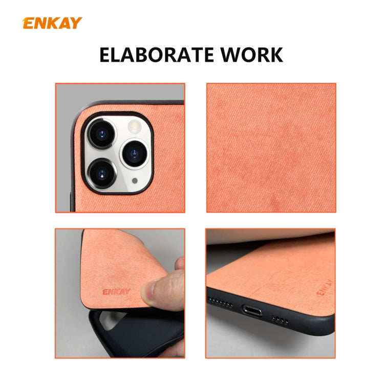 For iPhone 11 Pro Max ENKAY ENK-PC030 Business Series Fabric Texture PU Leather + TPU Soft Slim Case Cover, For iPhone 11 Pro Max