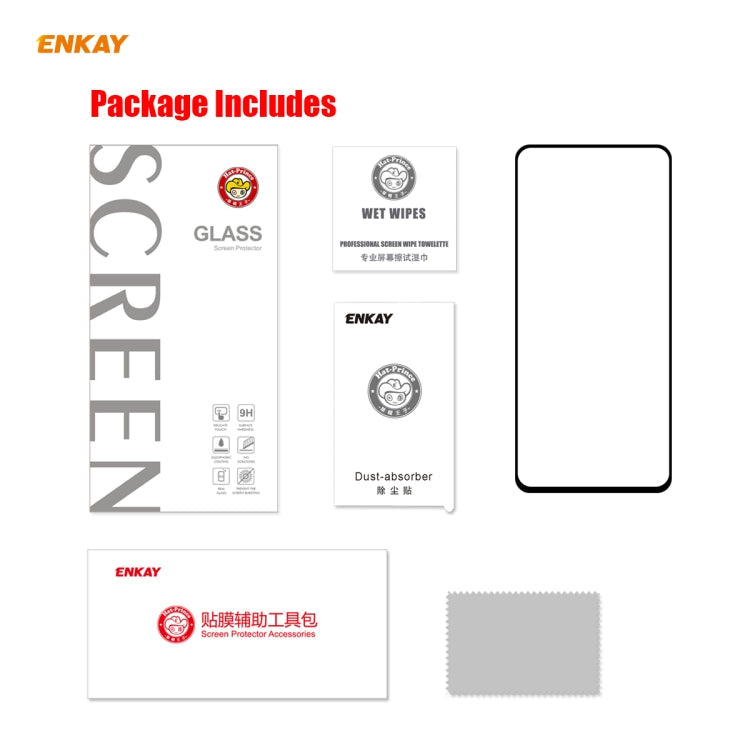 For OnePlus Nord ENKAY Hat-Prince Full Glue 0.26mm 9H 2.5D Tempered Glass Full Coverage Film