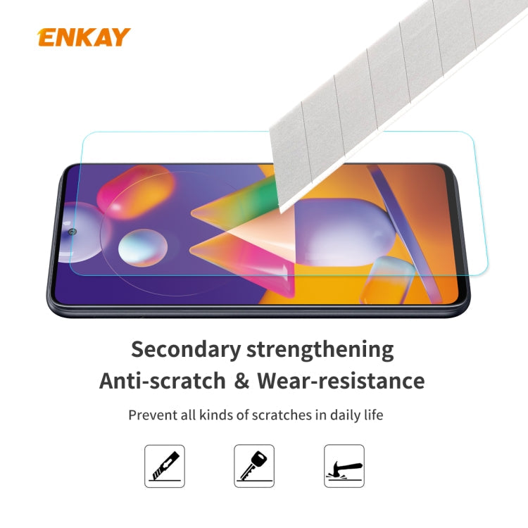 For Samsung Galaxy M31s ENKAY Hat-Prince 0.26mm 9H 2.5D Curved Edge Tempered Glass Film