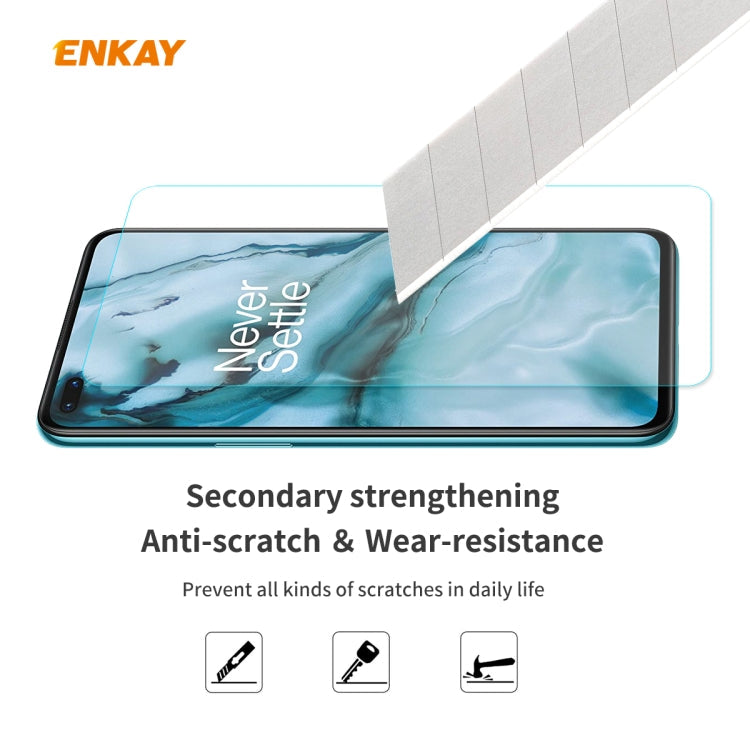 For OnePlus Nord ENKAY Hat-Prince 0.26mm 9H 2.5D Curved Edge Tempered Glass Film