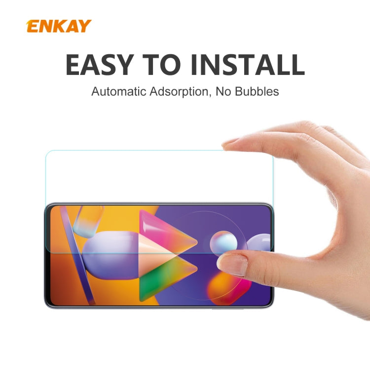 For Samsung Galaxy M31s 2 PCS ENKAY Hat-Prince 0.26mm 9H 2.5D Curved Edge Tempered Glass Film