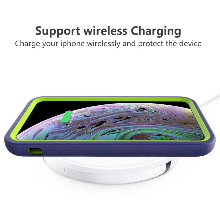 For iPhone XR Wave Pattern 3 in 1 Silicone+PC Shockproof Protective Case