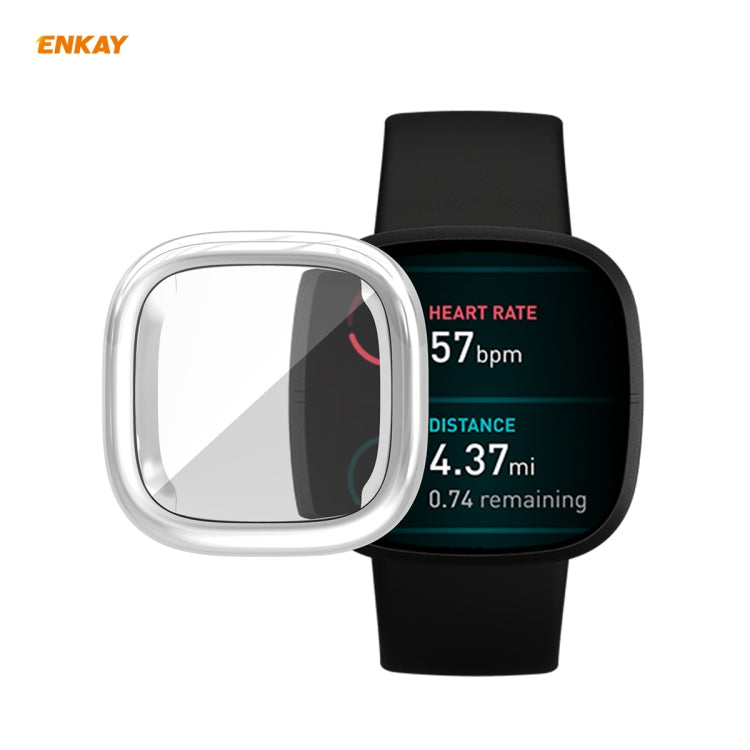 For Fitbit Versa 3 / Fitbit Sense ENKAY Hat-Prince ENK-AC8208 Full Coverage Electroplate TPU Soft Case
