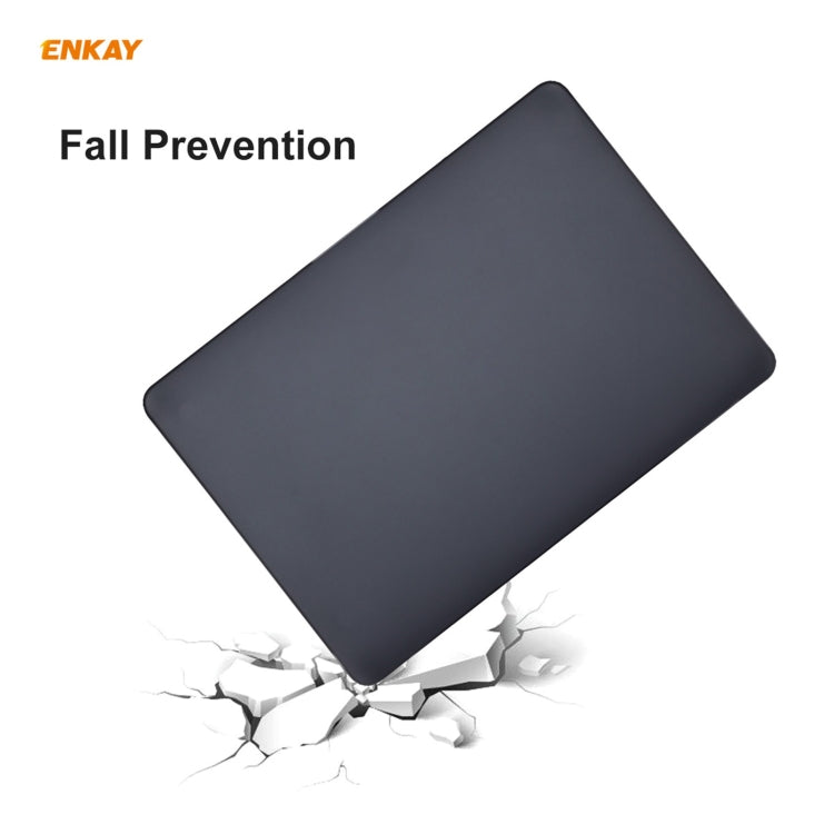 ENKAY 3 in 1 Matte Laptop Protective Case + EU Version TPU Keyboard Film + Anti-dust Plugs Set for MacBook Pro 13.3 inch A1706 / A1989 / A2159 (with Touch Bar)(Pink)