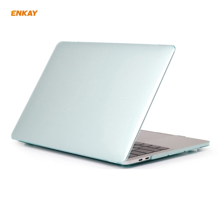 ENKAY 3 in 1 Crystal Laptop Protective Case + US Version TPU Keyboard Film + Anti-dust Plugs Set for MacBook Pro 13.3 inch A1706 / A1989 / A2159 (with Touch Bar)(Green)