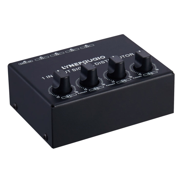 1-In 4-Out Front Stereo Signal Amplifier, Independent Output Volume Adjustment RCA Interface No Loss  Allocator, US Plug, B029