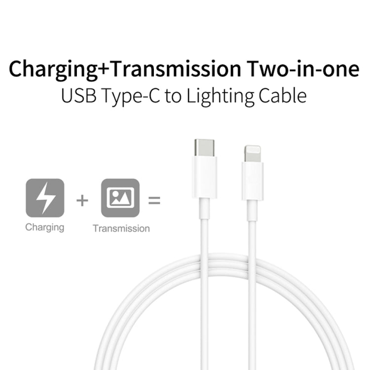 PD 20W PD 3.0 Travel Fast Charger Power Adapter with USB-C / Type-C to 8 Pin Fast Charge Data Cable, AU Plug