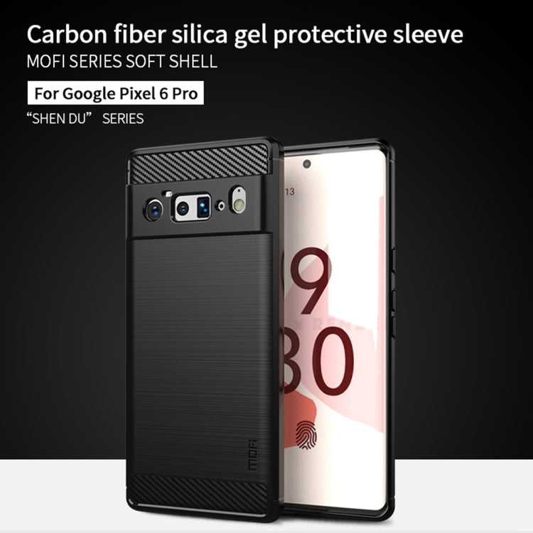 MOFI Gentleness Series Brushed Texture Carbon Fiber Soft TPU Case, For Google Pixel 6 Pro
