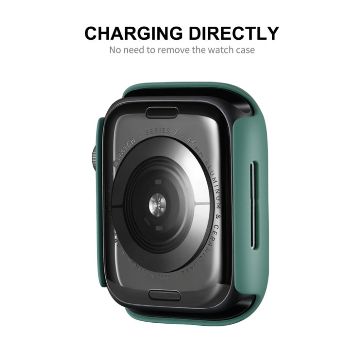 ENKAY Hat-Prince PC Frame + Full Coverage PMMA HD Screen Protector Film for Apple Watch Series 7 45mm