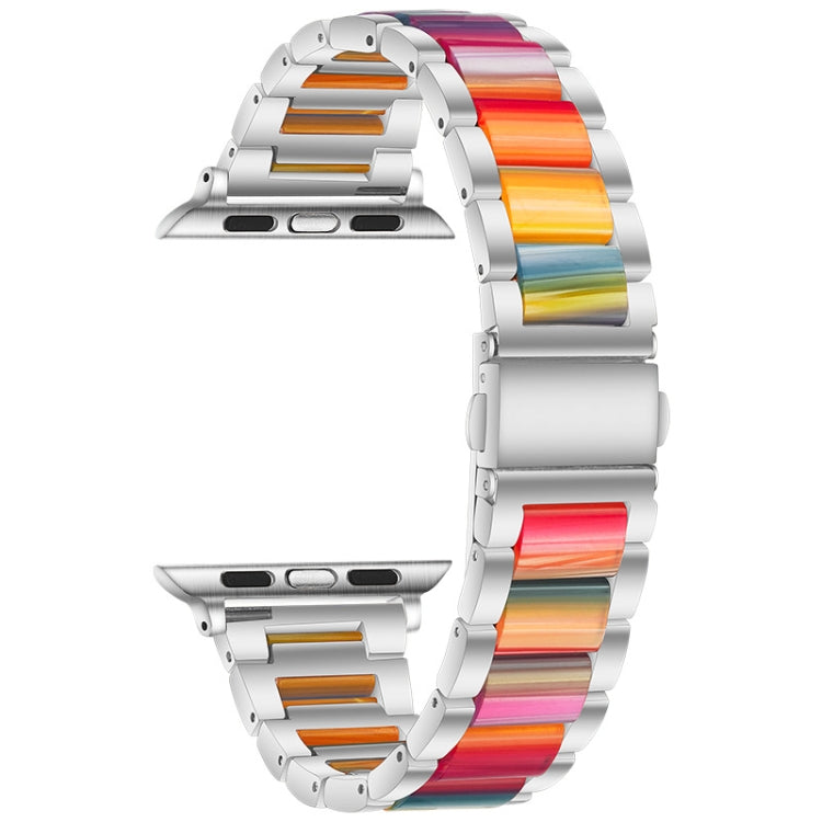 Metal + Resin Watchband For Apple Watch Series, 7 45mm / 6&SE&5&4 44mm / 3&2&1 42mm