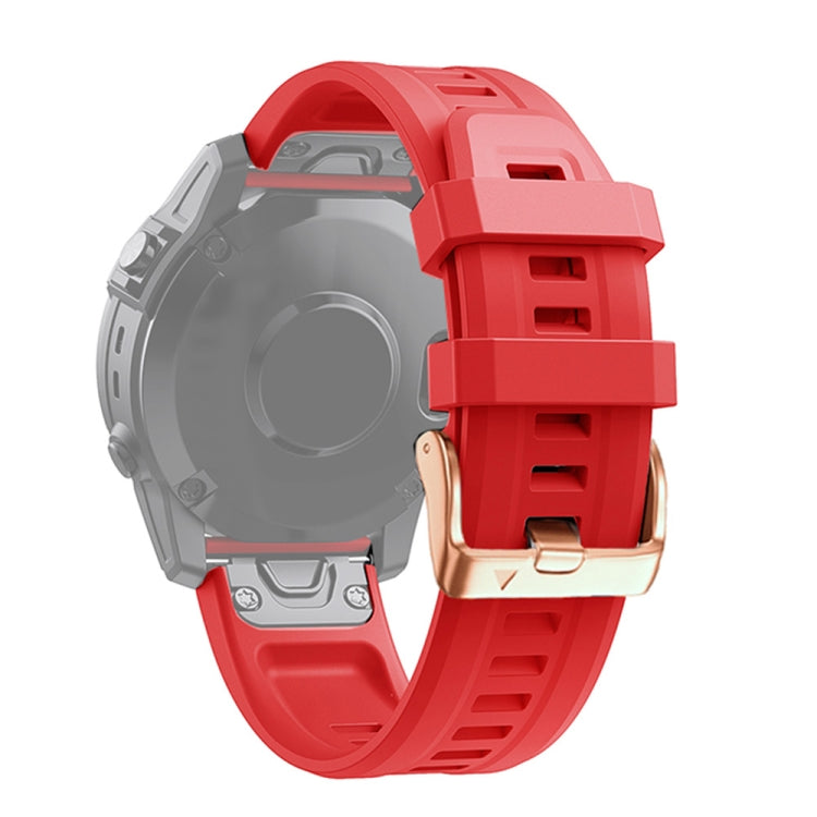 20mm Rose Gold Buckle Silicone Strap, For Garmin Fenix 7S, For Garmin Fenix 6S