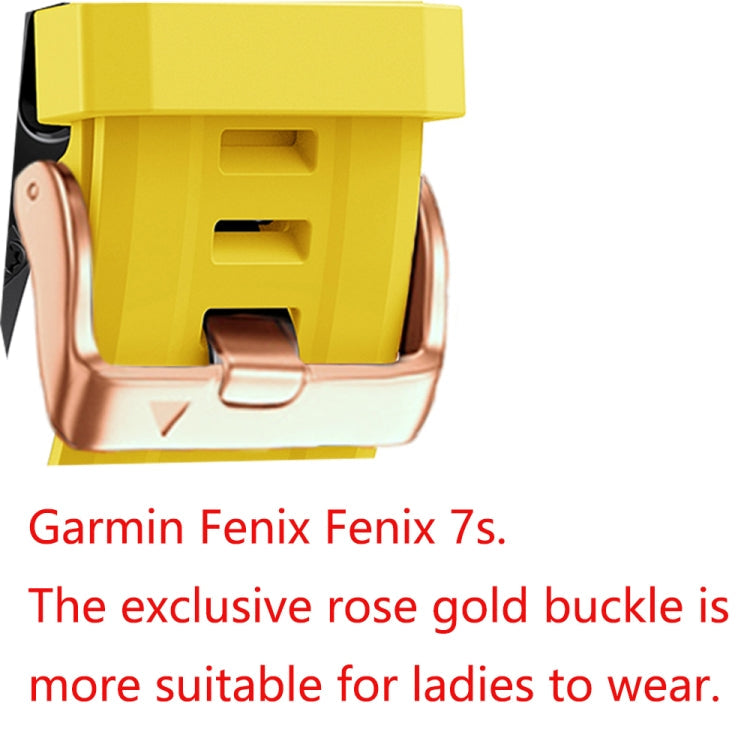 20mm Rose Gold Buckle Silicone Strap, For Garmin Fenix 6S Pro, For Garmin Fenix 5S