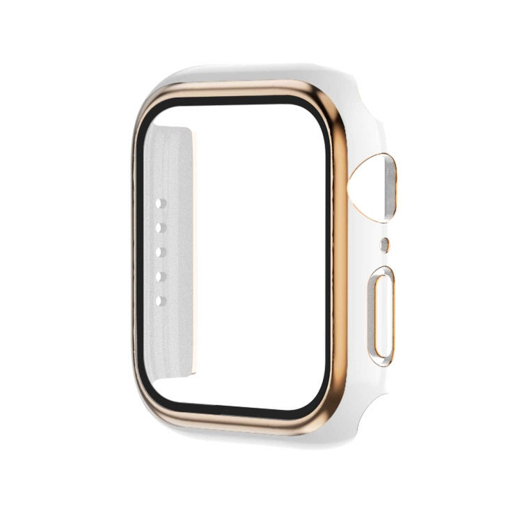 Electroplating Two-color PC+Tempered Film Watch Case, For Apple Watch Series 6/5/4/SE 44mm